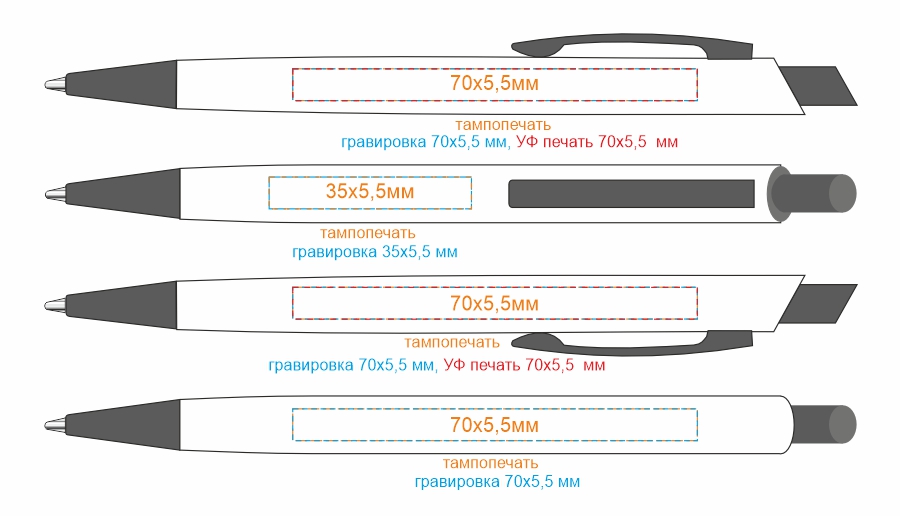 Схема печати лого на ручке ELFARO SOFT